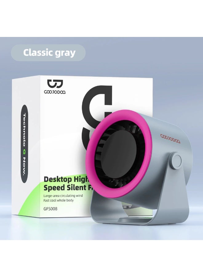 GOOJODOQ New High Speed ​​Desktop Fan 100 Speed ​​Digital LED Display RGB Wall Mount Adjustable Turbo Fan ( Classic grey ) - Image 1